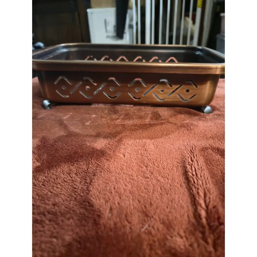 Vintage Stöckli Netstal Swiss Copper Hot Plate Food Warmer Tealight Buffet MCM